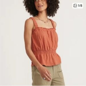 NWT Marine Layer Dylan Smocked Sleeveless Tank Tank in Baked Clay